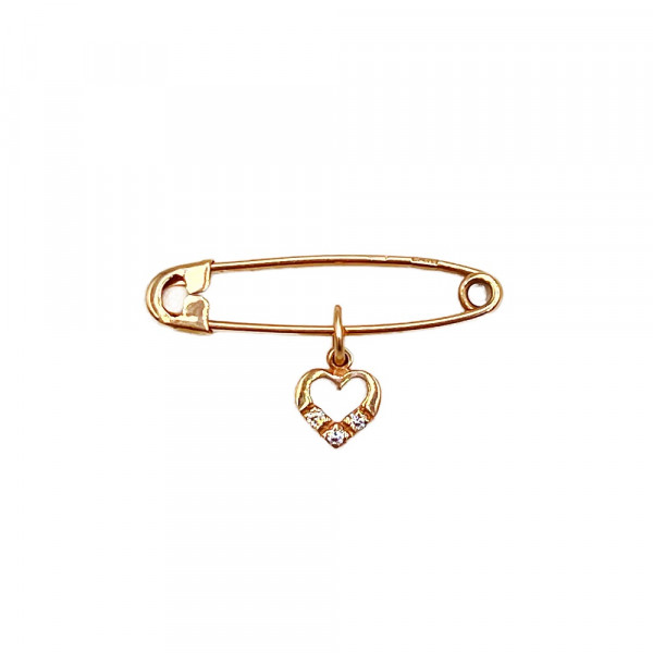 Булавка из золота с цирконом