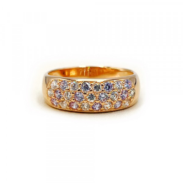 Кольцо из золота в красном цвете с цирконом