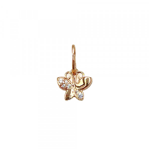 Кулон из золота красного цвета с цирконом