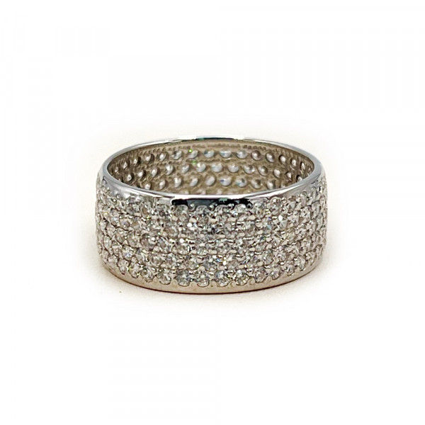 Каблучка з білого золота з цирконом