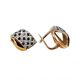 Сережки з золота з цирконом 01-200859467