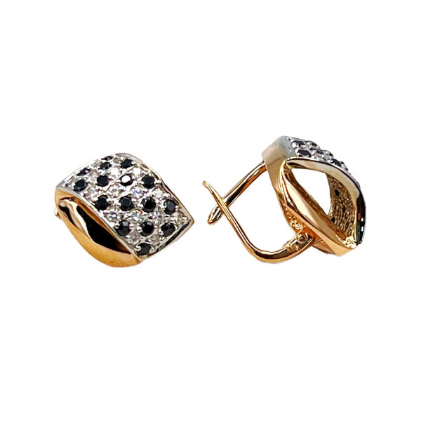 Сережки з золота з цирконом