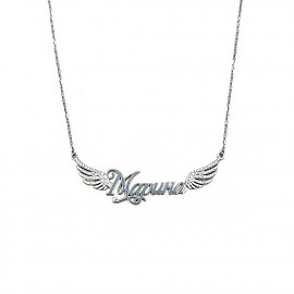 Кольє з золота у білому кольорі з жовтими діамантами 01-200883367