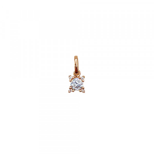 Золотий кулон червоного кольору з цирконом