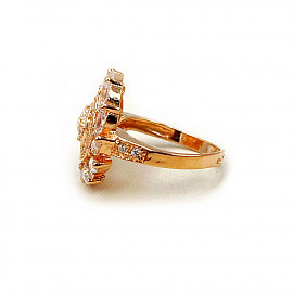 Кольцо из красного золота с цирконом