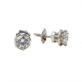 Серьги из золота в белом цвете с цирконом 01-200932367