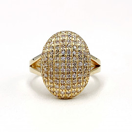 Кольцо из золота желтого цвета с белыми бриллиантами