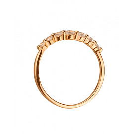 Кольцо из золота красного цвета с цирконом