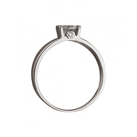 Кольцо из золота в белом цвете с цирконом