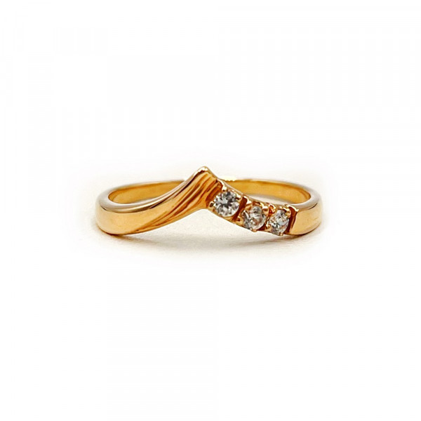 Кольцо из красного золота с цирконом