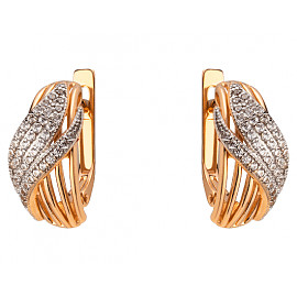 Серьги из золота с цирконом 01-200264768