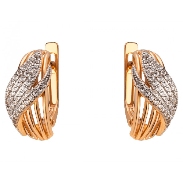 Сережки з золота з цирконом