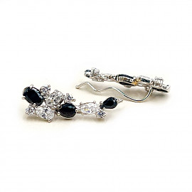 Серьги из золота белого цвета с цирконом 01-200744068