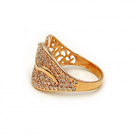 Каблучка з золота червоного кольору з цирконом