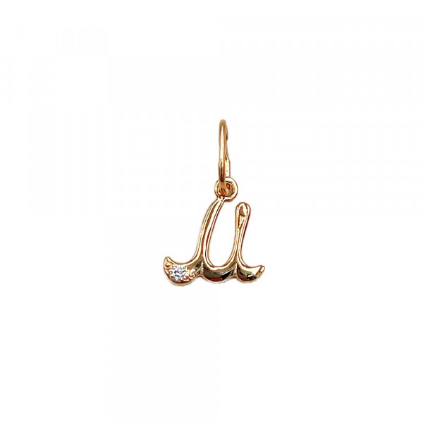 Золотий кулон червоного кольору «Літера М»