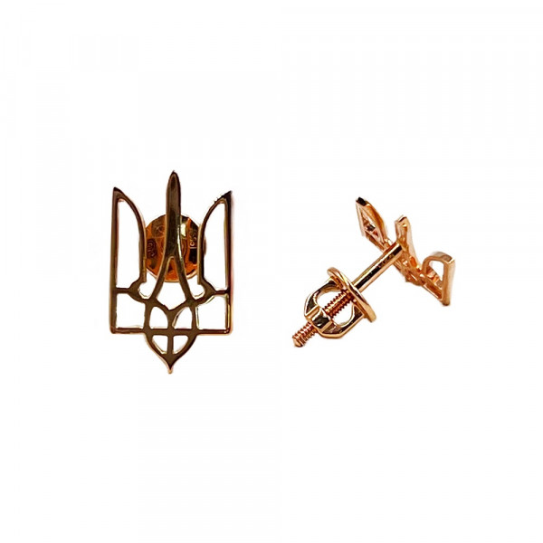 Серьги из золота «Тризуб»