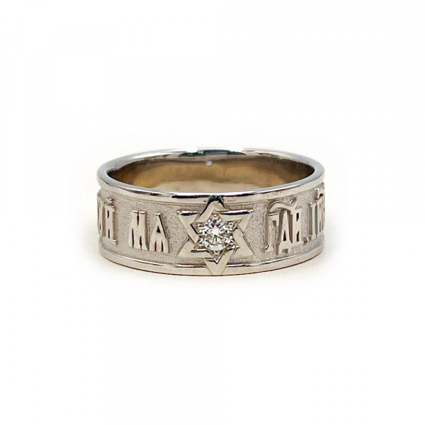 Золота каблучка з білим діамантом