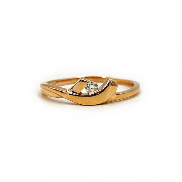 Золота каблучка з жовтим діамантом