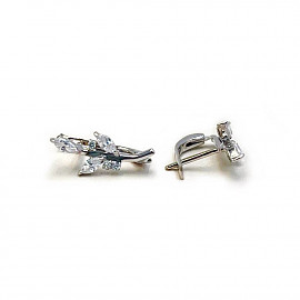 Серьги из белого золота с цирконом 01-200994568