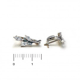 Серьги из белого золота с цирконом