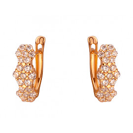 Серьги из золота в красном цвете с цирконом 01-200034169