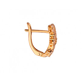 Серьги из золота в красном цвете с цирконом