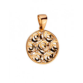Кулон з червоного золота з цирконом «Троянди» 01-200063869