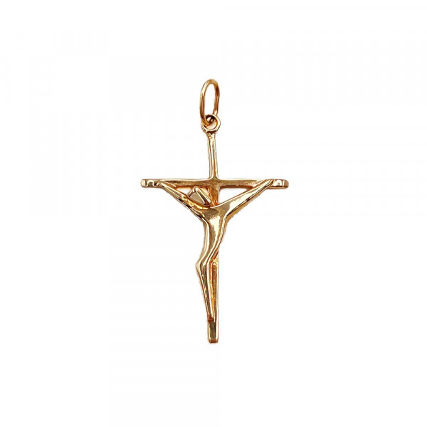Хрестик з золота у червоному кольорі