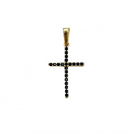 Хрестик з золота у жовтому кольорі з цирконом 01-200195869