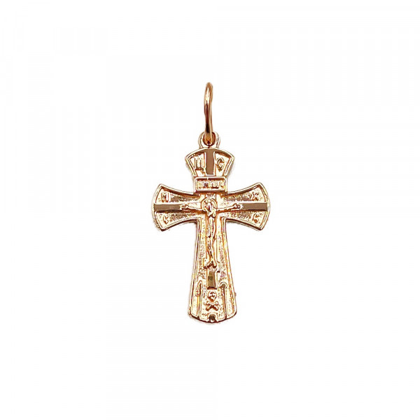 Крестик из золота в красном цвете