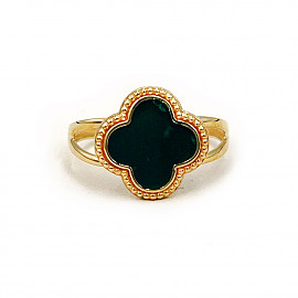 Каблучка з жовтого золота з емаллю 01-200788369