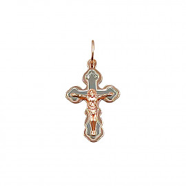 Хрестик з червоного з білим золота 01-200793969