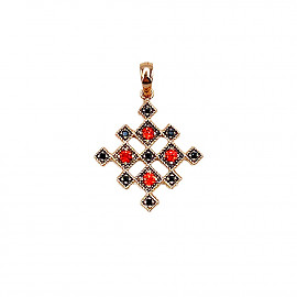 Кулон из золота в красном цвете с цирконом 01-200804869