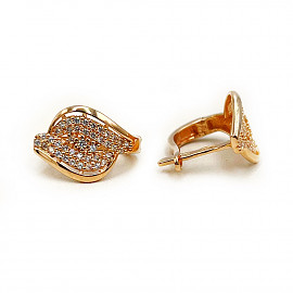 Сережки з золота у червоному кольорі з цирконом 01-200809069