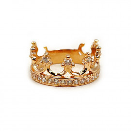 Золота каблучка у червоному кольорі з цирконом 01-200812369