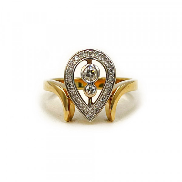 Золота каблучка з жовтими діамантами