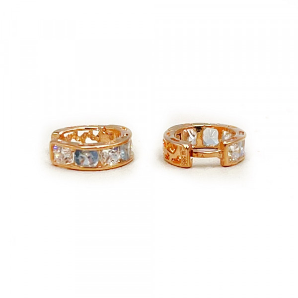 Сережки з золота у червоному кольорі з цирконом