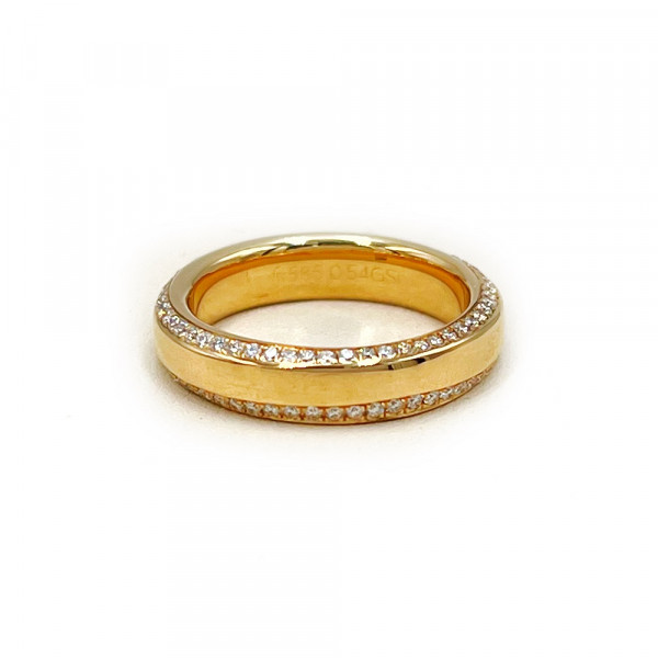 Каблучка з жовтого золота з жовтими діамантами