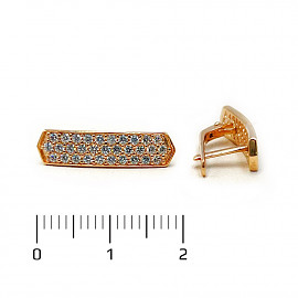 Серьги из золота красного цвета с цирконом