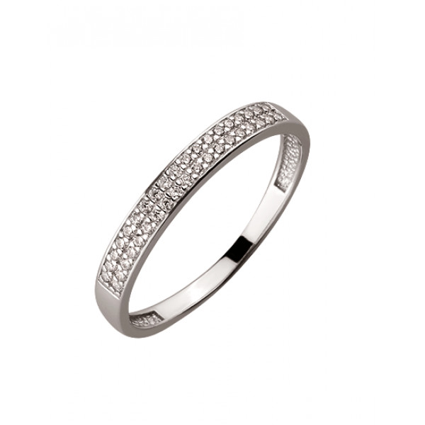 Золота каблучка у білому кольорі з цирконом