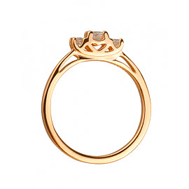 Золота каблучка у червоному кольорі з цирконом