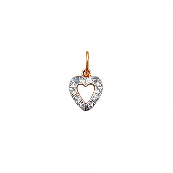 Золотой кулон с цирконом «Сердце»