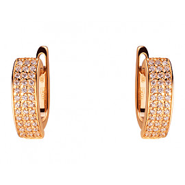 Серьги из красного золота с цирконом 01-200295170