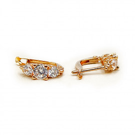 Серьги из золота в красном цвете с цирконом 01-200517470