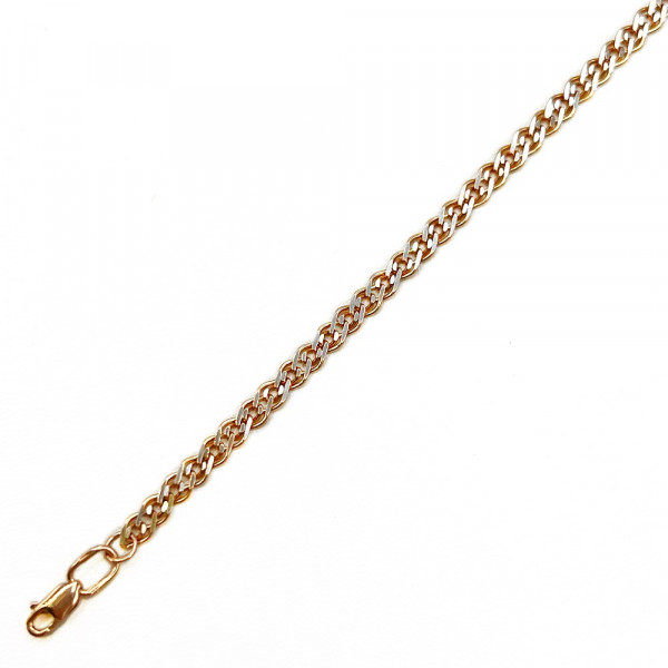 Золотая цепочка в красном с белым цвете