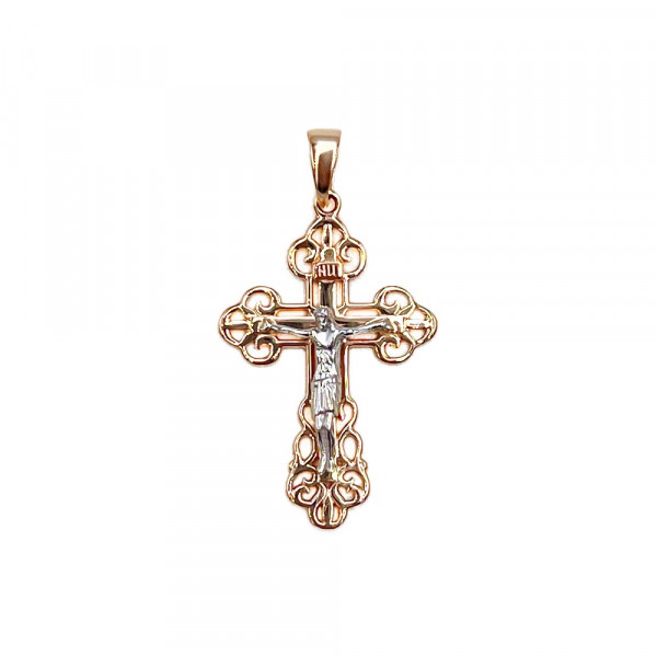 Золотий хрестик червоного з білим кольору
