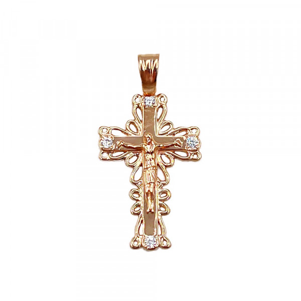 Хрестик з золота з цирконом