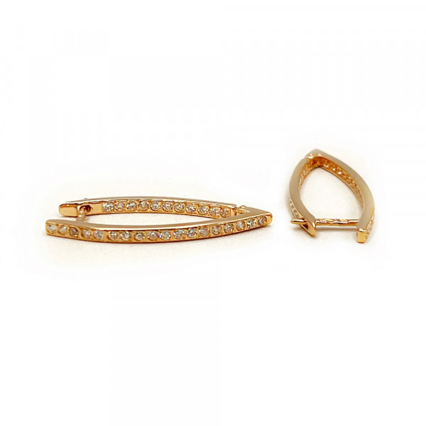 Золоті сережки червоного кольору з цирконом