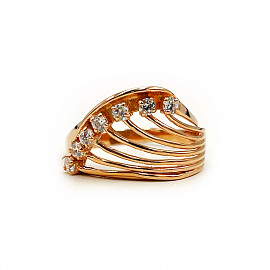 Золота каблучка з цирконом 01-200872470