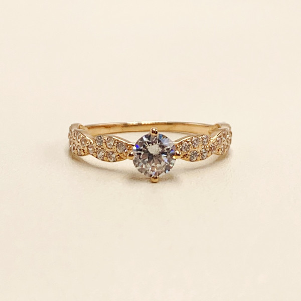 Каблучка з золота з цирконом